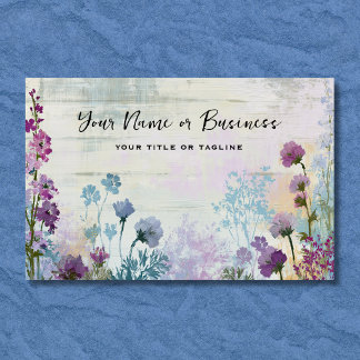 Aquarell-Wildblumen-Botanik-Blumengarten Visitenkarte