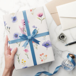 Aquarell-Wildblumen-Botanik-Geschenkpapier Geschenkpapier