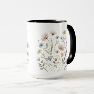 Aquarell-Wildblumen Botanische Floral Tasse