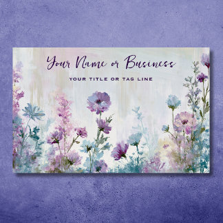 Aquarell-Wildblumen-Botanischer-Blumengarten Visitenkarte