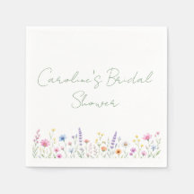 Aquarell-Wildblumen-Brautabschieds-Napkins
