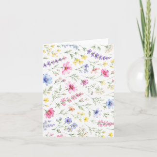 Aquarell-Wildblumen-Briefumschlag-Einlage Karte