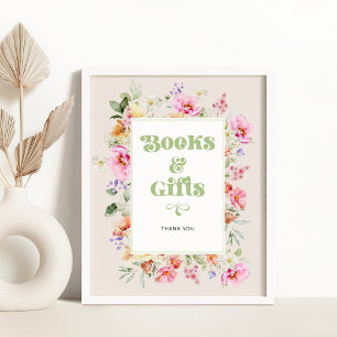 Aquarell-Wildblumen-Bücher und Geschenke Baby Show Poster