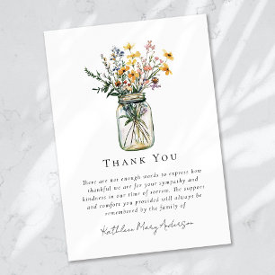 Aquarell-Wildblumen Butterblume Beileids-Funeral  Dankeskarte