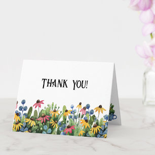 Aquarell-Wildblumen-Dankeschön-Grußkarte Karte