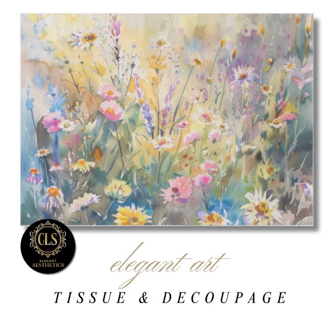 Aquarell-Wildblumen-Decoupage Seidenpapier (Von Creator hochgeladen)