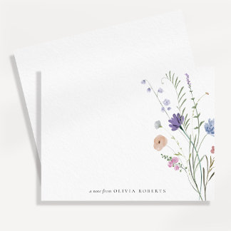 Aquarell-Wildblumen-Ecken-Notizkarte Einladung