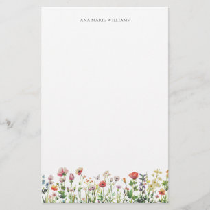 Aquarell-Wildblumen-elegantes Schreibpapier Briefpapier