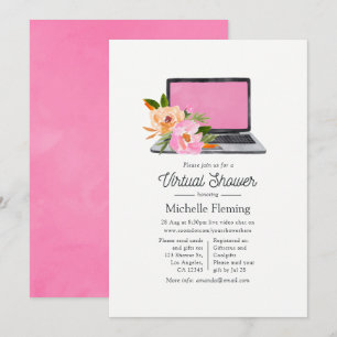 Aquarell-Wildblumen-Frühling-Virtual-Baby-Party Einladung