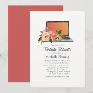 Aquarell-Wildblumen-Frühling-Virtual-Baby-Shower Einladung