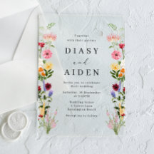 Aquarell-Wildblumen-Frühlings-Sommer-Hochzeit