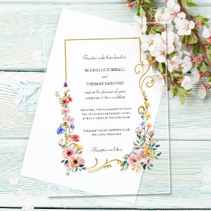 Aquarell-Wildblumen-Frühlings-Sommer-Hochzeit Acryleinladungen