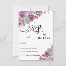 Aquarell-Wildblumen, Goldene Konfetti, Script-UAWG