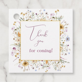 Aquarell-Wildblumen-Goldrahmen-Geburtstag Geschenkanhänger