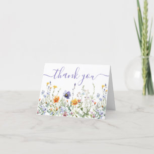 Aquarell-Wildblumen-Hochzeit-Dankeskarten Dankeskarte