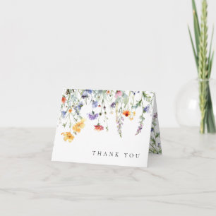 Aquarell-Wildblumen-Hochzeit-Dankeskarten Dankeskarte