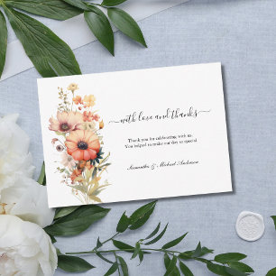 Aquarell-Wildblumen-Hochzeit-Dankeskarten Dankeskarte