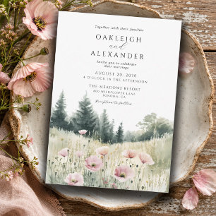 Aquarell-Wildblumen-Hochzeit Einladung