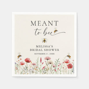 Aquarell-Wildblumen-Hochzeitsdusche für die Braut, Serviette