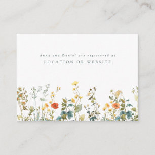Aquarell-Wildblumen-Hochzeitsregistrierungskarte Begleitkarte