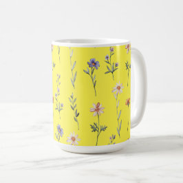 Aquarell-Wildblumen Kaffeetasse