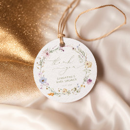 Aquarell Wildblumen Kinderdusche Vielen Dank Geschenkanhänger