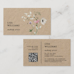 Aquarell-Wildblumen-Kraft Visitenkarte