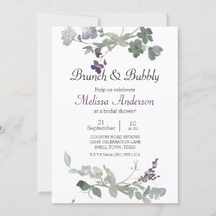 Aquarell-Wildblumen Lavendel-Braut-Brunch