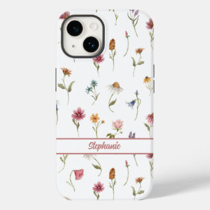 Aquarell-Wildblumen Mädchenhaftes Mädchen Floraler Case-Mate iPhone 14 Hülle