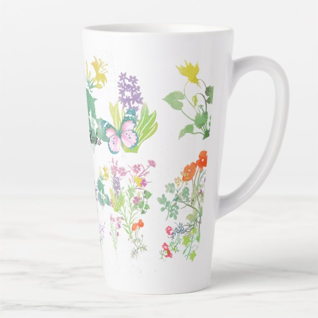 Aquarell-Wildblumen  Milchtasse (Rechts)