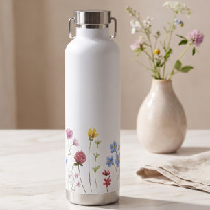 Aquarell-Wildblumen-Minimalistischer-Boho-Cottage Trinkflasche