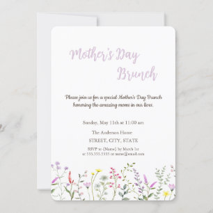 Aquarell-Wildblumen-Muttertags-Brunch Einladung