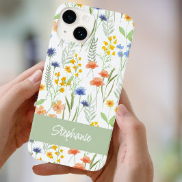Aquarell-Wildblumen-Name Case-Mate iPhone 14 Hülle