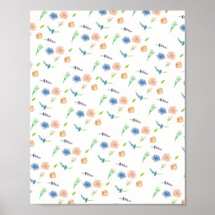 Aquarell-Wildblumen Originalkunst Poster