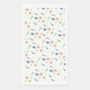 Aquarell-Wildblumen-Pastell-gemustert   Serviette