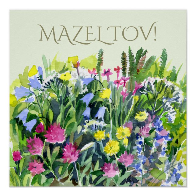 Aquarell Wildblumen Poster (Vorderseite)