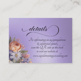 Aquarell-Wildblumen, QR-Code - Blaue Flieder Begleitkarte