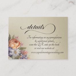 Aquarell-Wildblumen, QR-Code - Weizen Begleitkarte