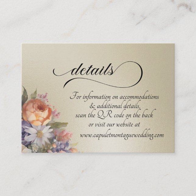 Aquarell-Wildblumen, QR-Code - Weizen Begleitkarte (Vorderseite)