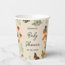 Aquarell Wildblumen Schmetterlinge Kinderdusche