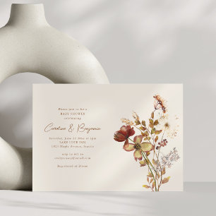 Aquarell-Wildblumen-Script-Paar-Baby-Party Einladung