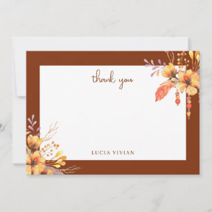 Aquarell-Wildblumen-Terrakotta-Brautdusche Dankeskarte