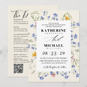 Aquarell-Wildblumen-Wiesen-Details-RSVP-Hochzeit Einladung
