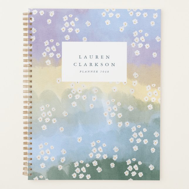 Aquarell-Wildblumen-Wiesen-Planer Planer (Vorderseite)