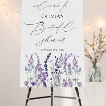 Aquarell-Wildblumen-Willkommensschild für Brautpar