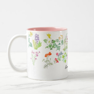 Aquarell-Wildblumen Zweifarbige Tasse