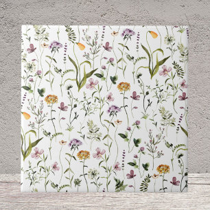 Aquarell-Wildblumengarten-Blumenmuster Fliese