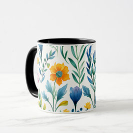 Aquarell-Wildblumengarten-Tasse Tasse