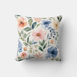 Aquarell-Wildblumenmuster Moderne Botanik Kissen