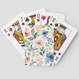 Aquarell-Wildblumenmuster Moderne Botanik Spielkarten